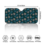 Blue Sea Turtle Pattern Print Car Windshield Sun Shade