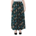 Blue Sea Turtle Pattern Print Chiffon Maxi Skirt
