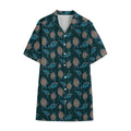 Blue Sea Turtle Pattern Print Cotton Hawaiian Shirt