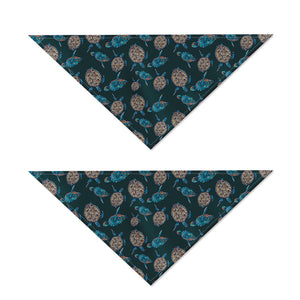 Blue Sea Turtle Pattern Print Dog Bandana