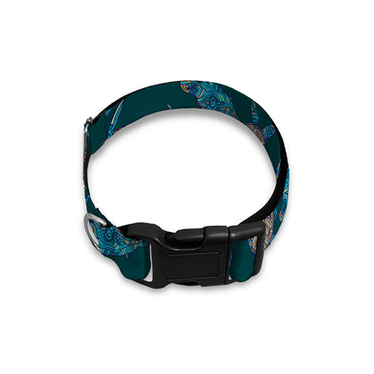 Blue Sea Turtle Pattern Print Dog Collar