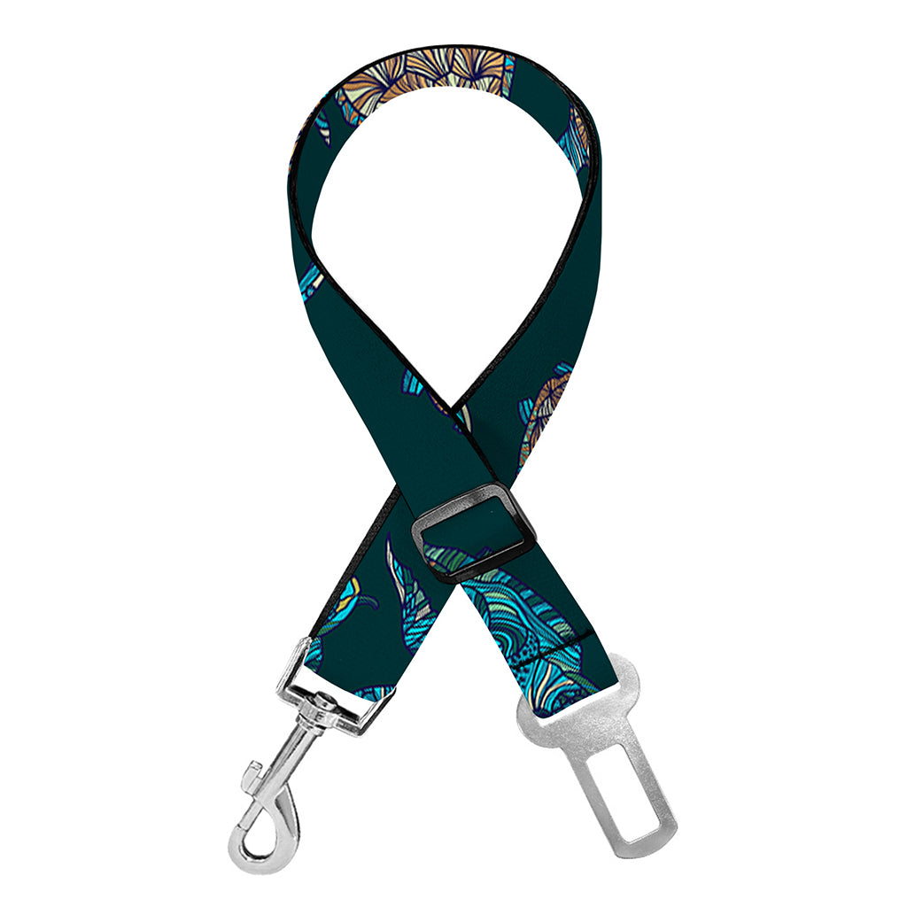 Blue Sea Turtle Pattern Print Dog Seat Belt