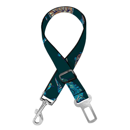 Blue Sea Turtle Pattern Print Dog Seat Belt