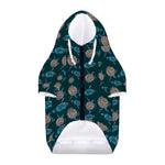 Blue Sea Turtle Pattern Print Dog Zip Up Hoodie