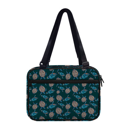 Blue Sea Turtle Pattern Print Double Strap Bible Bag