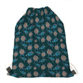 Blue Sea Turtle Pattern Print Drawstring Bag