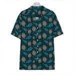 Blue Sea Turtle Pattern Print Hawaiian Shirt