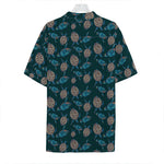 Blue Sea Turtle Pattern Print Hawaiian Shirt