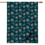 Blue Sea Turtle Pattern Print House Flag