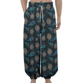 Blue Sea Turtle Pattern Print Lantern Pants