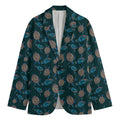 Blue Sea Turtle Pattern Print Men's Cotton Blazer