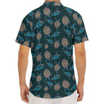 Blue Sea Turtle Pattern Print Men's Deep V-Neck Shirt