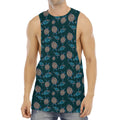 Blue Sea Turtle Pattern Print Men's Muscle Tank Top