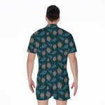 Blue Sea Turtle Pattern Print Men's Rompers