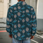 Blue Sea Turtle Pattern Print Men's Shirt Jacket