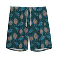 Blue Sea Turtle Pattern Print Men's Athletic Shorts