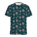 Blue Sea Turtle Pattern Print Men's Athletic T-Shirt