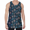 Blue Sea Turtle Pattern Print Men's Velvet Tank Top