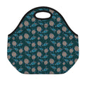 Blue Sea Turtle Pattern Print Neoprene Lunch Bag