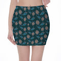 Blue Sea Turtle Pattern Print Pencil Mini Skirt