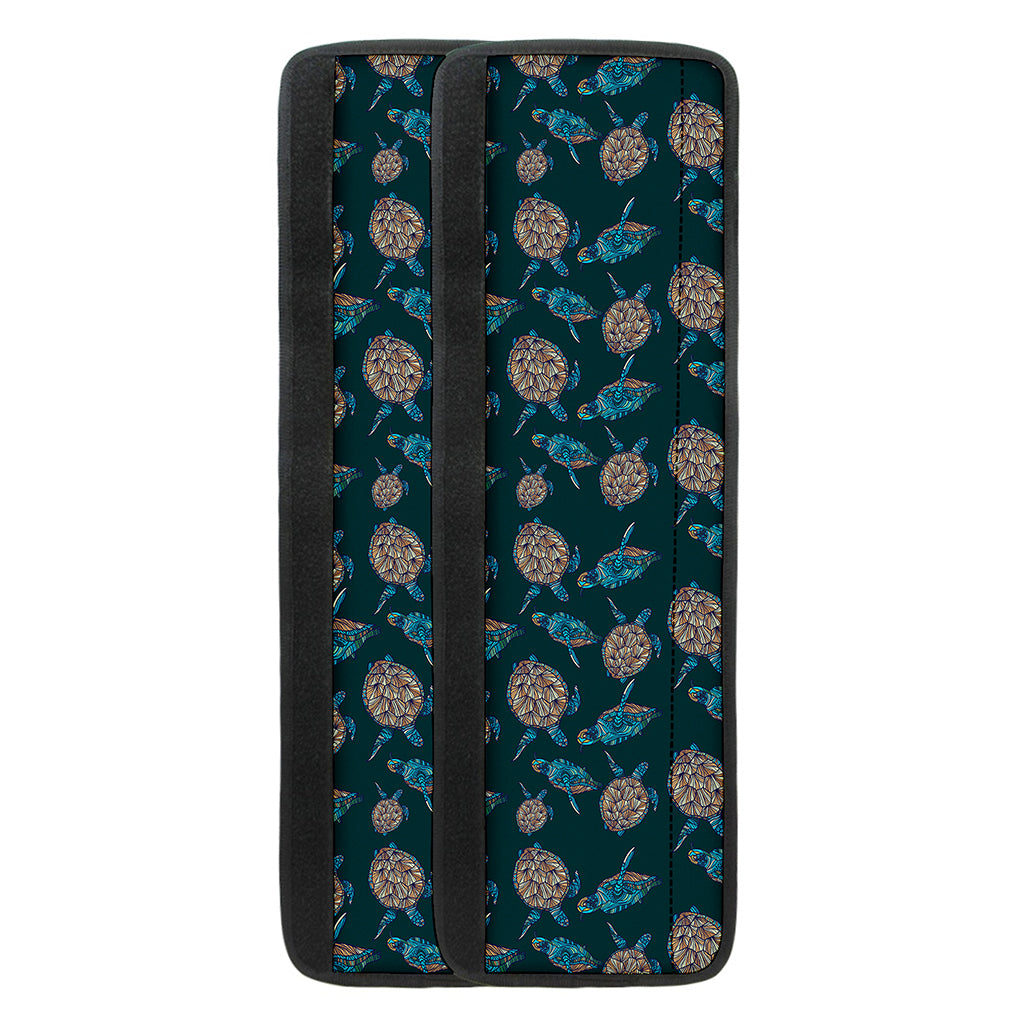 Blue Sea Turtle Pattern Print Refrigerator Handle Covers