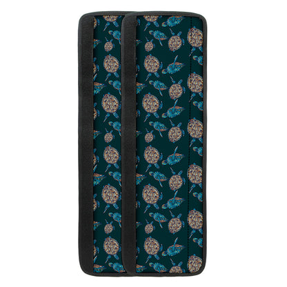Blue Sea Turtle Pattern Print Refrigerator Handle Covers