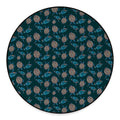 Blue Sea Turtle Pattern Print Round Floor Mat