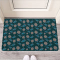 Blue Sea Turtle Pattern Print Rubber Doormat