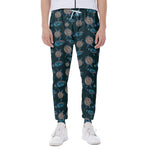Blue Sea Turtle Pattern Print Scuba Joggers