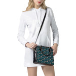 Blue Sea Turtle Pattern Print Shoulder Handbag