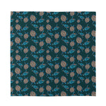 Blue Sea Turtle Pattern Print Silk Bandana