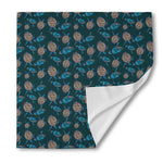 Blue Sea Turtle Pattern Print Silk Bandana