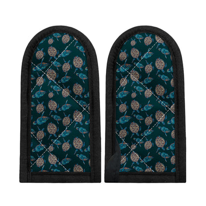 Blue Sea Turtle Pattern Print Skillet Handle Cover