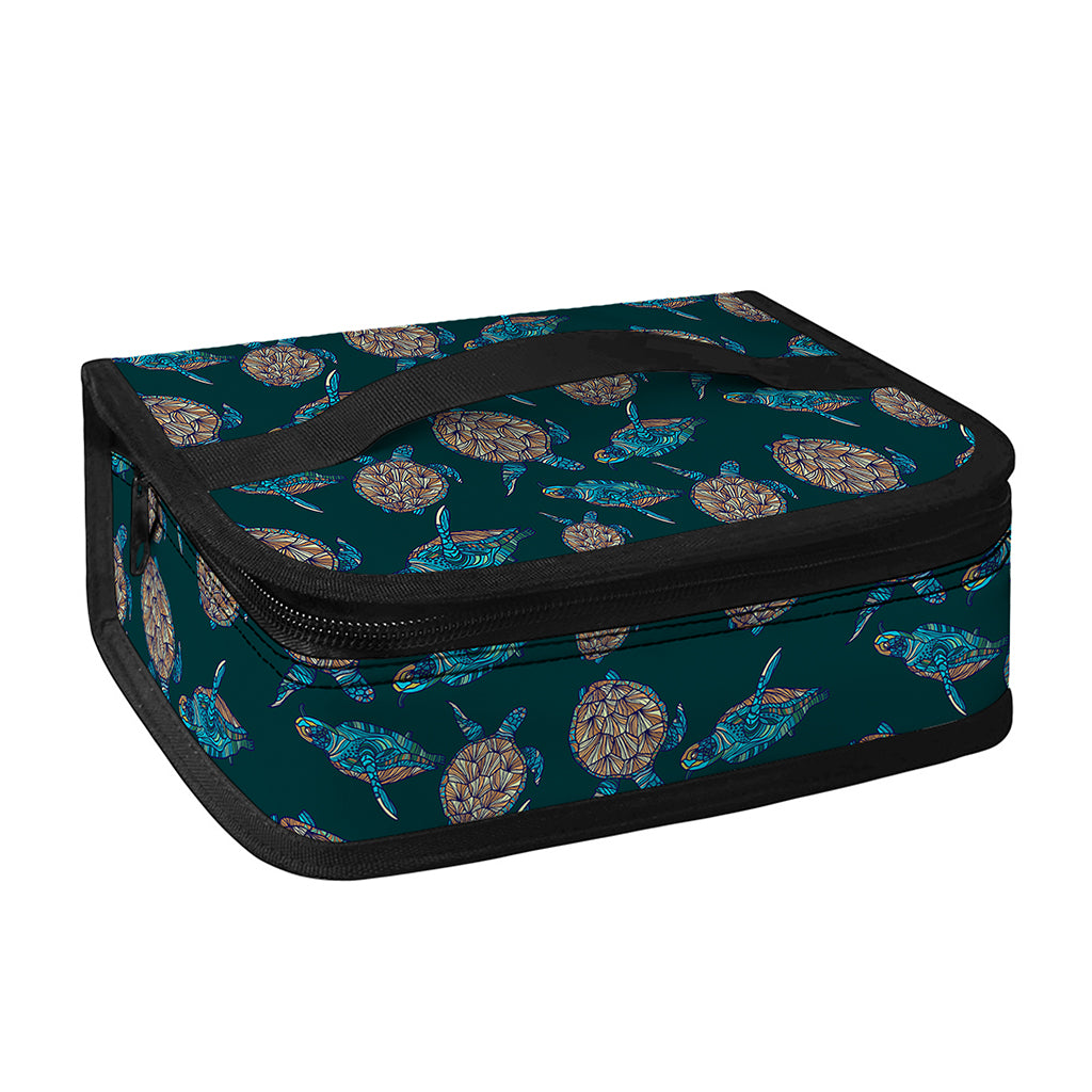 Blue Sea Turtle Pattern Print Small Lunch Bag