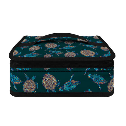 Blue Sea Turtle Pattern Print Small Lunch Bag