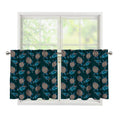 Blue Sea Turtle Pattern Print Tier Curtains