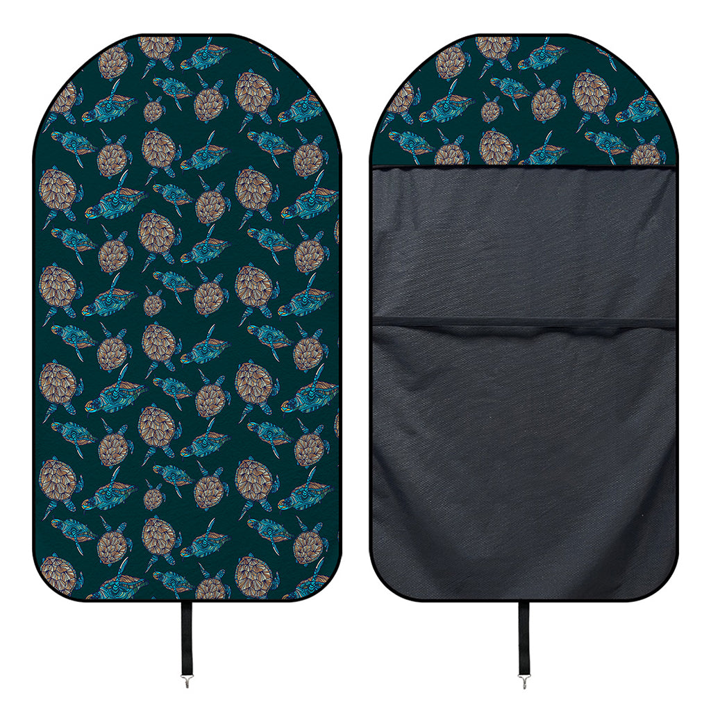 Blue Sea Turtle Pattern Print Waterproof Car Seat Cover