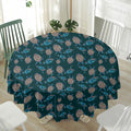 Blue Sea Turtle Pattern Print Waterproof Round Tablecloth