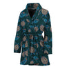 Blue Sea Turtle Pattern Print Women's Bathrobe