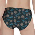 Blue Sea Turtle Pattern Print Women's Panties