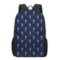 Blue Seahorse Pattern Print 17 Inch Backpack