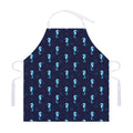Blue Seahorse Pattern Print Adjustable Apron