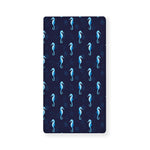 Blue Seahorse Pattern Print Baby Crib Sheet