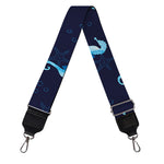 Blue Seahorse Pattern Print Bag Strap