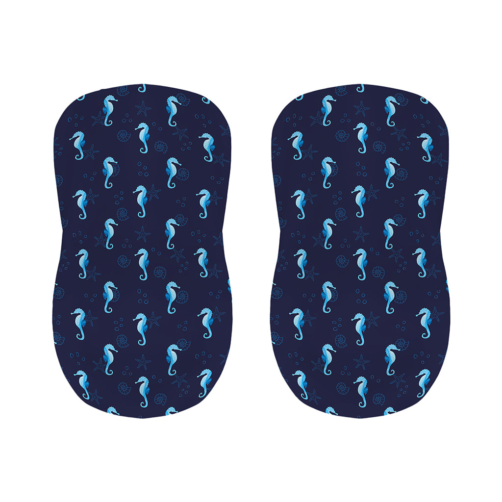 Blue Seahorse Pattern Print Bar Stool Covers