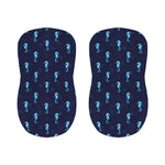 Blue Seahorse Pattern Print Bar Stool Covers