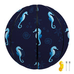 Blue Seahorse Pattern Print Basketball