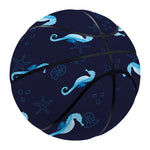 Blue Seahorse Pattern Print Basketball