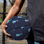 Blue Seahorse Pattern Print Basketball