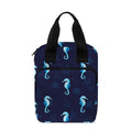 Blue Seahorse Pattern Print Bible Tote Bag